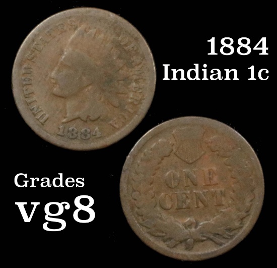 1884 Indian Cent 1c Grades vg, very good