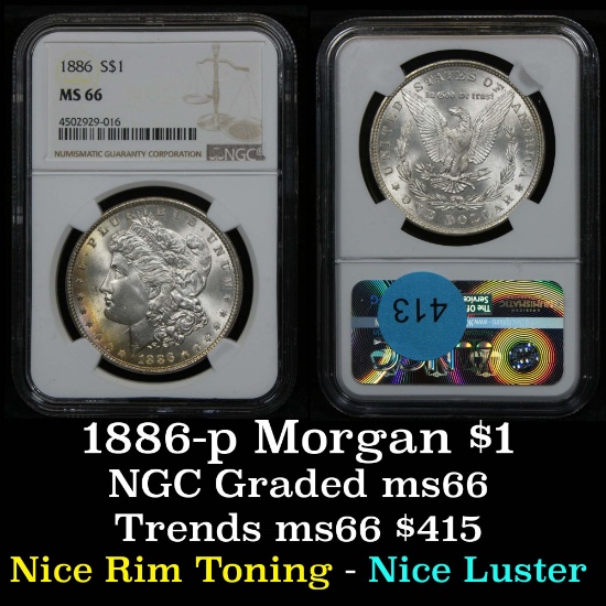 NGC 1886-p Morgan Dollar $1 Graded ms66 By NGC (fc)