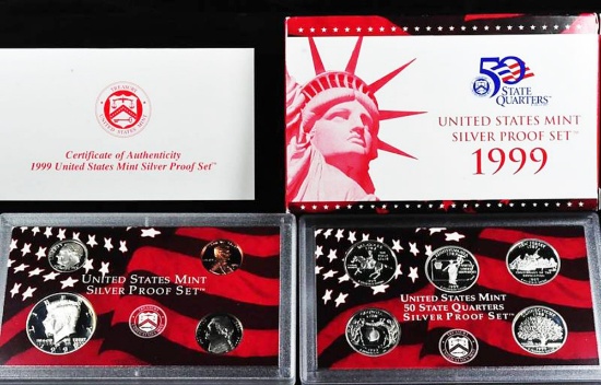 1999 United States Mint Silver Proof Set   KEY TO THE SERIES!!