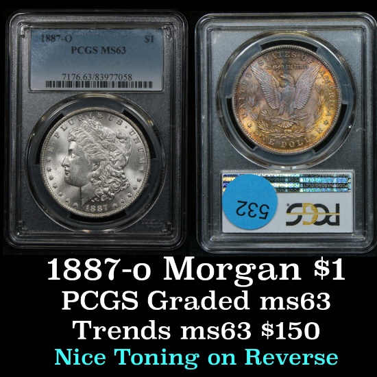 PCGS 1887-o Morgan Dollar $1 Graded ms63 by PCGS