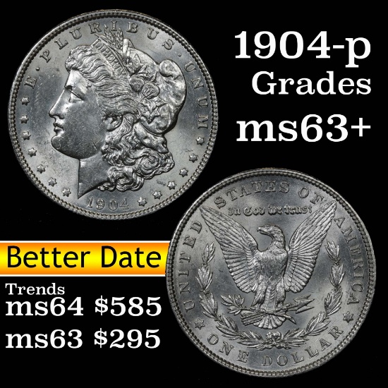 1904-p Morgan Dollar $1 Grades Select+ Unc (fc)
