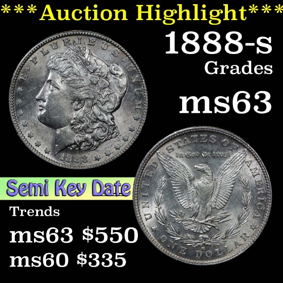 ***Auction Highlight*** 1888-s Morgan Dollar $1 Grades Select Unc (fc)