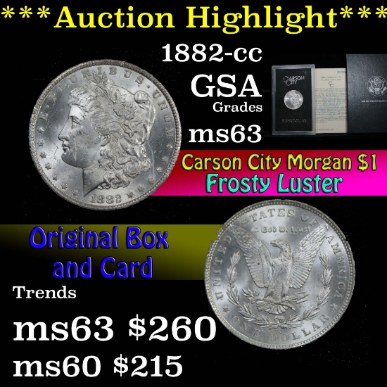 ***Auction Highlight*** 1882-cc Morgan Dollar $1 Grades Select Unc (fc)