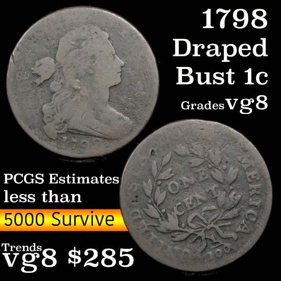 1798 Draped Bust Large Cent 1c Grades vg, very good (fc)