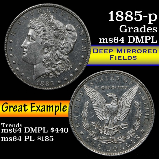 1885-p Morgan Dollar $1 Grades Choice Unc DMPL (fc)