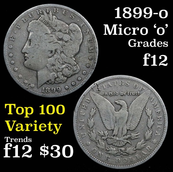 1899-o Top 100 Micro 'o' Morgan Dollar $1 Grades f, fine