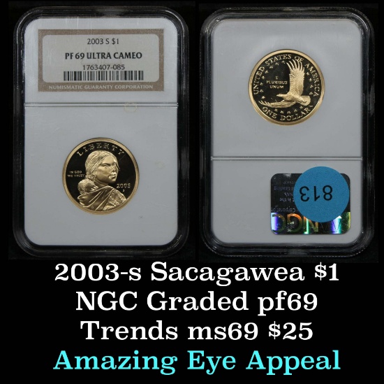 NGC 2003-s Sacagewea $1 Graded pr69 DCAM By NGC