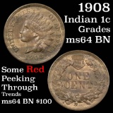 1908 Indian Cent 1c Grades Choice Unc BN