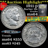 1928-p Barber Dime 10c Graded Choice Unc by USCG (fc)