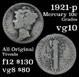 Key date 1921-p Mercury Dime 10c Grades vg+