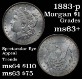 1883-p Morgan Dollar $1 Grades Select+ Unc