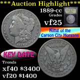 ***Auction Highlight*** 1889-cc Morgan Dollar $1 Graded vf+ by USCG (fc)