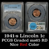 PCGS 1941-s Lincoln Cent 1c Graded ms65 rd By PCGS