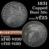 1831 Capped Bust Half Dollar 50c Grades vf+