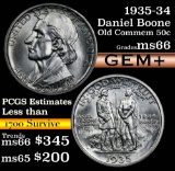 1935/34 Boone Old Commem Half Dollar 50c Grades GEM+ Unc (fc)