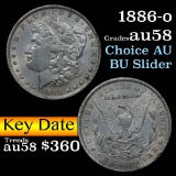 Key date 1886-o Morgan Dollar $1 Grades Choice AU/BU Slider (fc)