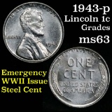 1943-p Lincoln Cent 1c Grades Select Unc