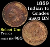 1889 Indian Cent 1c Grades Select Unc BN