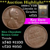 ***Auction Highlight*** 1909-s VDB Lincoln Cent 1c Graded vf++ by USCG (fc)
