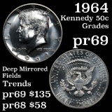 1964 Silver Proof Kennedy Half Dollar 50c Grades GEM++ Proof
