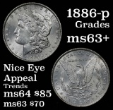 1886-p Morgan Dollar $1 Grades Select+ Unc