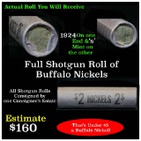 Full roll of Buffalo Nickels, 1924 & 's' Mint Ends Grades circulated