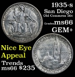 1935-s San Diego Old Commem Half Dollar 50c Grades GEM+ Unc (fc)