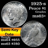 1925-s Peace Dollar $1 Grades Select+ Unc (fc)