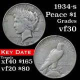 1934-s Peace Dollar $1 Grades vf++