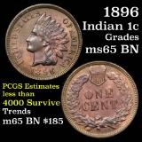 1896 Indian Cent 1c Grades GEM Unc BN