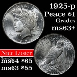 1925-p Peace Dollar $1 Grades Select+ Unc