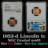 NGC 1952-d Lincoln Cent 1c Graded ms65 rd By NGC