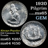 1920 Pilgrim Old Commem Half Dollar 50c Grades GEM Unc (fc)