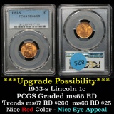 PCGS 1953-s Lincoln Cent 1c Graded ms66 RD By PCGS