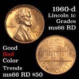 1960-d Lincoln Cent 1c Grades GEM+ Unc RD