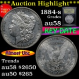 ***Auction Highlight*** Key date 1884-s Morgan Dollar $1 Graded Choice AU/BU Slider by USCG (fc)