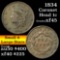 1834 Coronet Head Large Cent 1c Grades xf+ (fc)