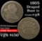 1805 Draped Bust Large Cent 1c Grades vg, very good