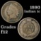 1890 Indian Cent 1c Grades f, fine