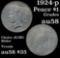 1924-p Peace Dollar $1 Grades Choice AU/BU Slider