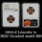 NGC 1953-d Lincoln Cent 1c Graded ms65 RD By NGC