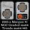 NGC 1885-o Morgan Dollar $1 Graded ms64 By NGC