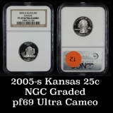 NGC 2005-s Kansas Washington Quarter 25c Graded pr60 DCAM By NGC