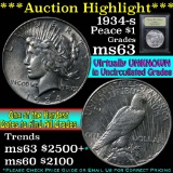***Auction Highlight*** 1934-s Peace Dollar $1 Graded Select Unc by USCG (fc)