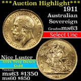 ***Auction Highlight*** 1911 Australian Sovereign   Grades Select Unc (fc)