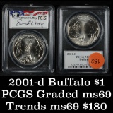 PCGS 2001-d Buffalo Modern Commemorative $1 $1 Graded ms69 By PCGS