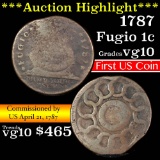 1787 Fugio Cent 1c Grades vg+