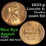 1933-p Lincoln Cent 1c Grades GEM Unc RD