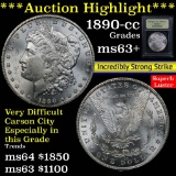 ***Auction Highlight*** 1890-cc Morgan Dollar $1 Graded Select+ Unc by USCG (fc)