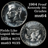 1964-p Proof Kennedy Half Dollar 50c Grades GEM++ Proof